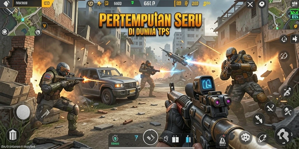 Tampilan gameplay seru dalam 66D yang penuh aksi TPS.