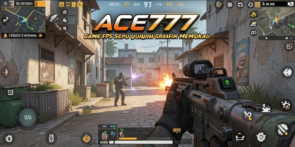 Screenshot gameplay ACE777 menampilkan aksi intens dalam pertempuran FPS.