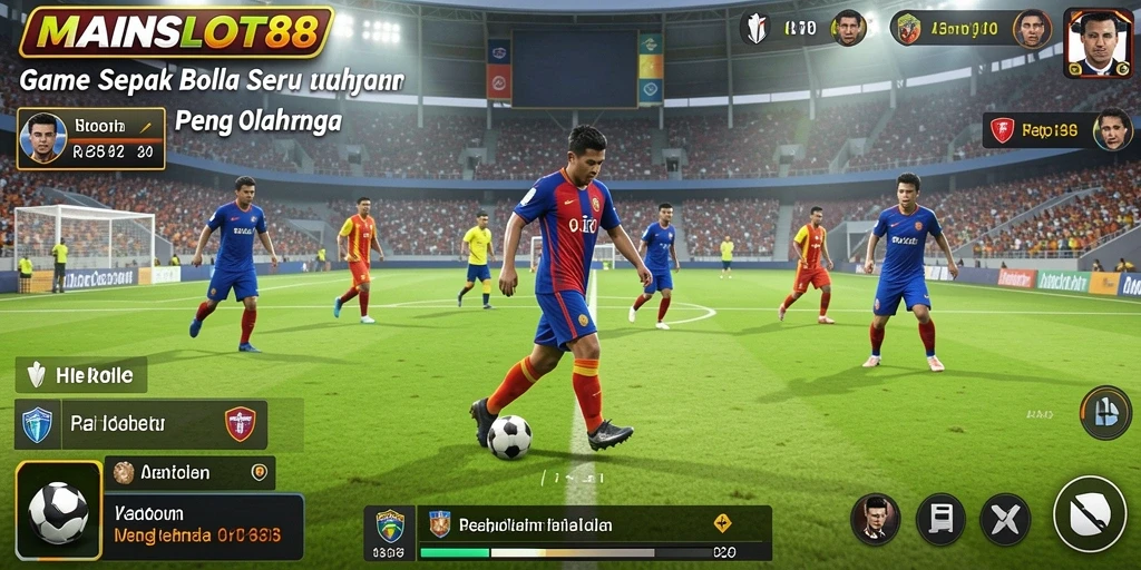 Tampilan gameplay MAINSLOT88 yang menarik dengan aksi sepak bola nyata.