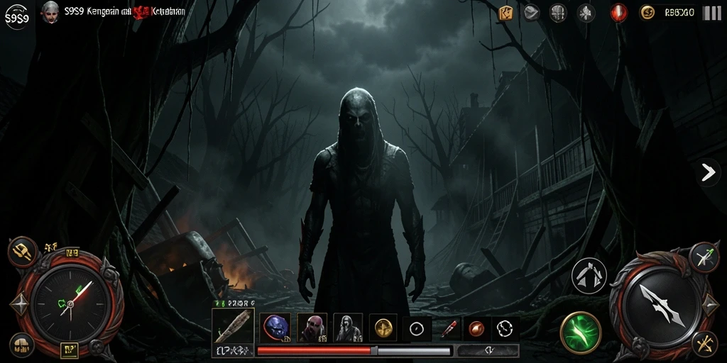 Tangkapan layar yang menakutkan dari gameplay S9S9 dengan suasana mencekam.