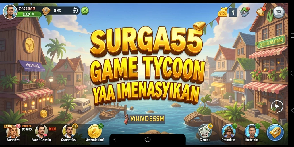 Screenshot gameplay SURGA55 menampilkan aksi seru dalam membangun bisnis Tycoon.
