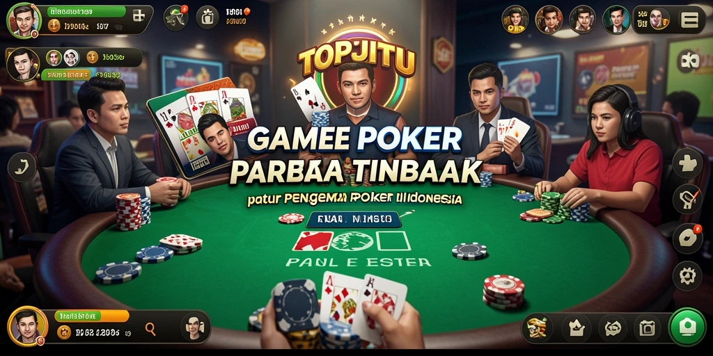 Tampilan gameplay Poker yang seru dan menarik di TOPJITU.