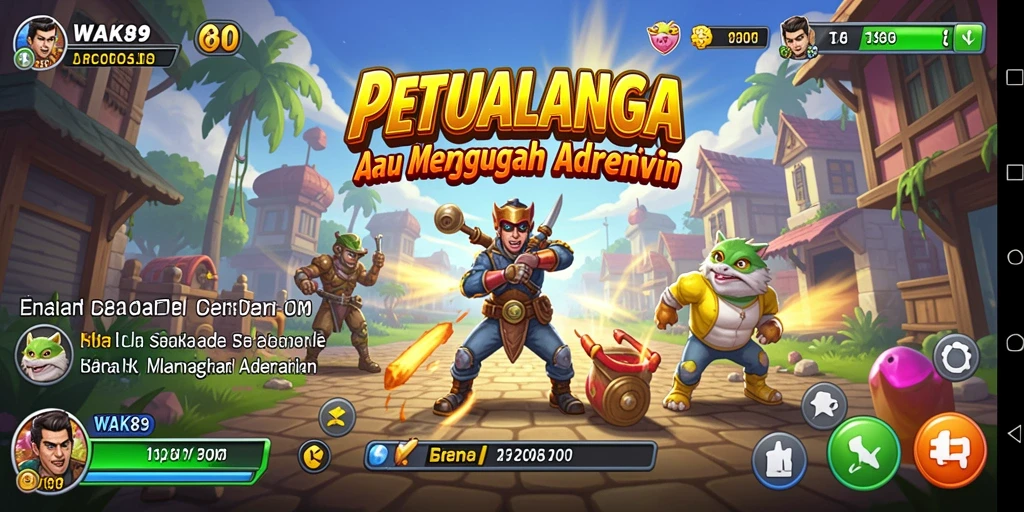 Tampilan gameplay WAK89 yang penuh warna dan menantang.